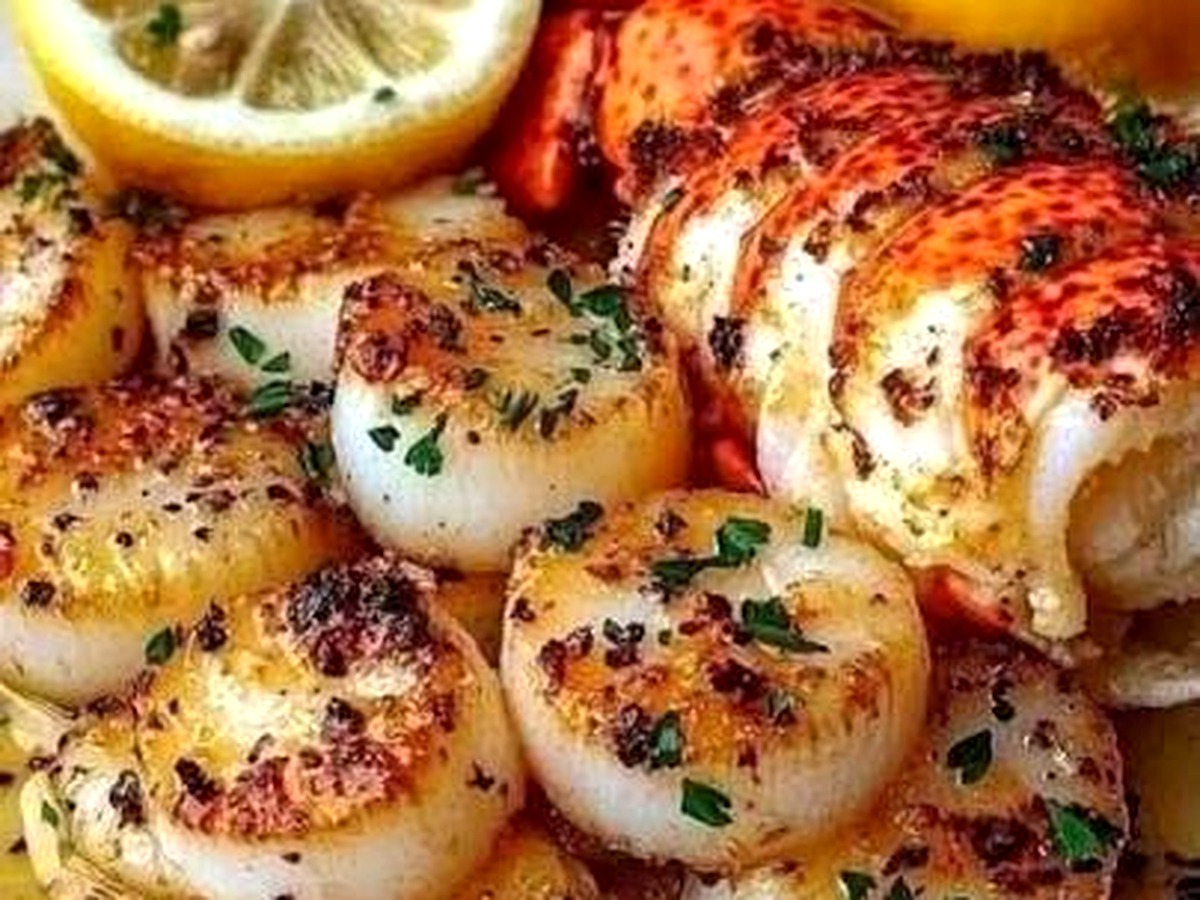 Lobster and scallops