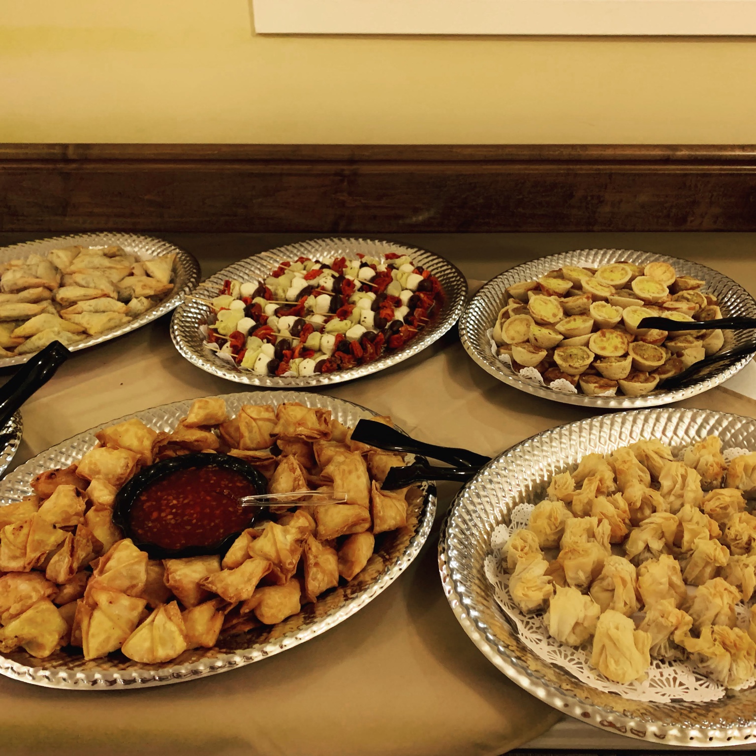 Cocktail reception spread
